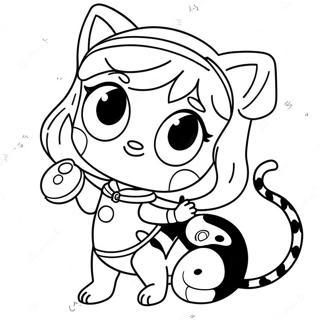 Adventurous Marinette With Cat Noir Coloring Page 31224-24687