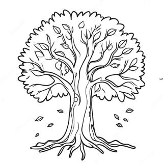 Fall Tree Outline Coloring Pages