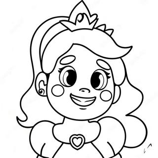 Smiling Princess Peach Face Coloring Page 31274-24733