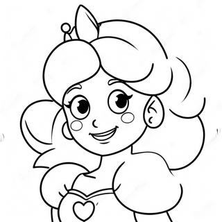 Smiling Princess Peach Face Coloring Page 31274-24735