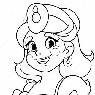 Smiling Princess Peach Face Coloring Page 31274-24736