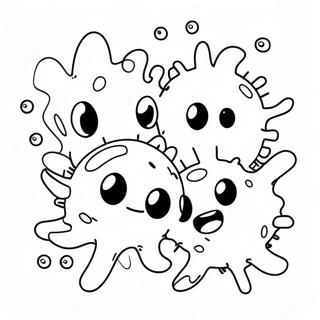 Happy Germs Playing Together Coloring Page 31364-24793