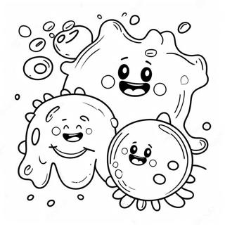 Happy Germs Playing Together Coloring Page 31364-24794