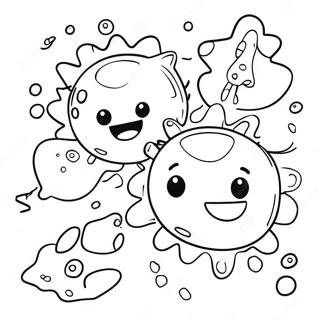 Happy Germs Playing Together Coloring Page 31364-24795