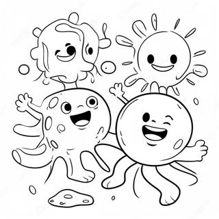 Happy Germs Playing Together Coloring Page 31364-24796