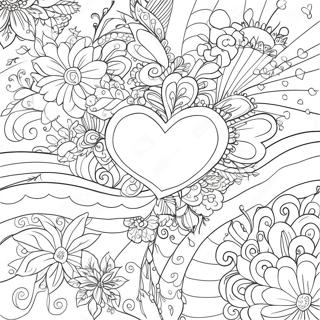 Romantic Hearts Coloring Page 3141-2509