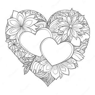 Romantic Hearts Coloring Page 3141-2510