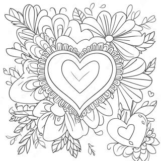 Romantic Hearts Coloring Page 3141-2511