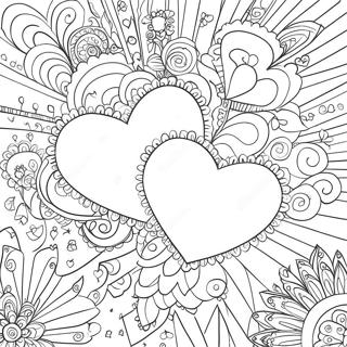 Romantic Hearts Coloring Page 3141-2512