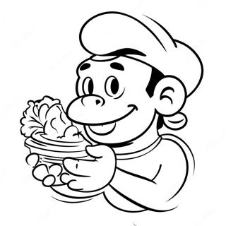 Popeye Eating Spinach Coloring Page 31424-24843