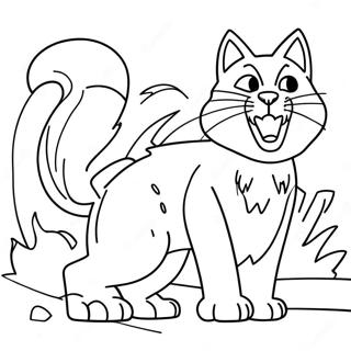 Fierce Warrior Cat In Battle Coloring Page 31454-24870