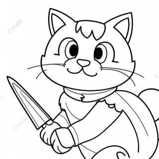 Fierce Warrior Cat In Battle Coloring Page 31454-24871