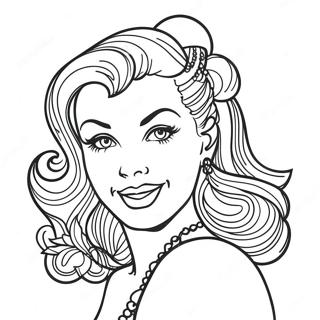 Vintage Pin Up Girl Coloring Pages