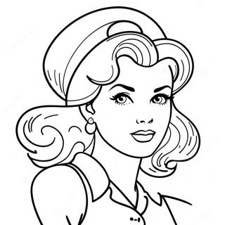 Vintage Pin Up Girl Coloring Page 31523-24923