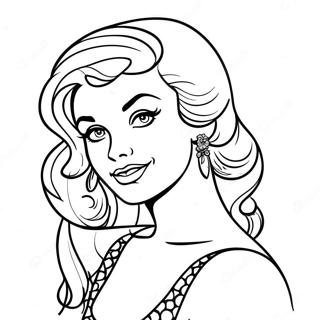 Vintage Pin Up Girl Coloring Page 31523-24924