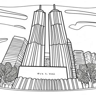 Twin Towers 9/11 Memorial Coloring Pages