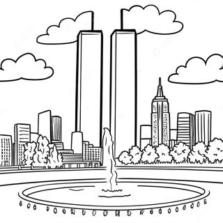 Twin Towers 9/11 Memorial Coloring Page 31603-24982