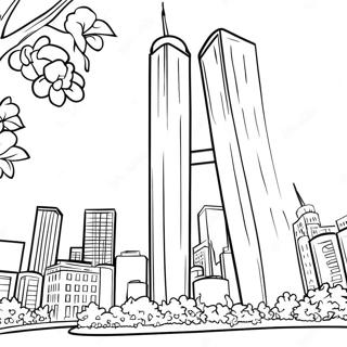 Twin Towers 9/11 Memorial Coloring Page 31603-24983