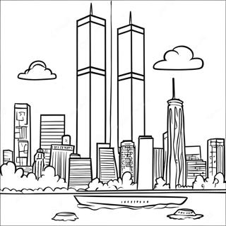 Twin Towers 9/11 Memorial Coloring Page 31603-24984