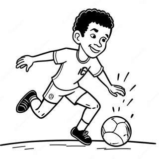 Pele Dribbling The Ball Coloring Page 31614-24994