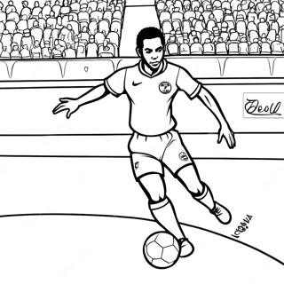 Pele Dribbling The Ball Coloring Page 31614-24996