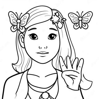 Kanao With Butterfly Coloring Page 31634-25002