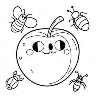 Giant Peach With Funny Insects Coloring Page 31644-25015