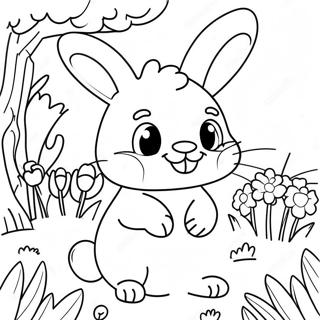 Cheerful Bunny In Spring Coloring Page 31694-25061