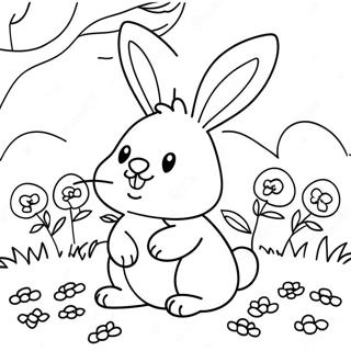 Cheerful Bunny In Spring Coloring Page 31694-25062