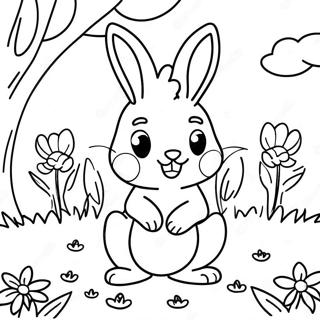 Cheerful Bunny In Spring Coloring Page 31694-25064