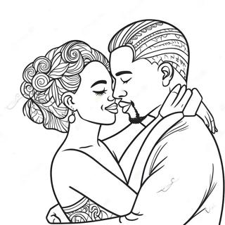 Black Love Couple Embracing Coloring Page 31714-25077