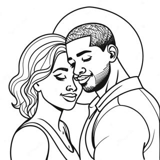 Black Love Couple Embracing Coloring Page 31714-25078