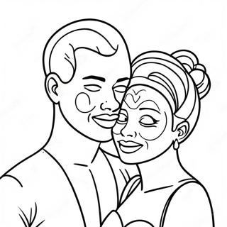 Black Love Couple Embracing Coloring Page 31714-25079