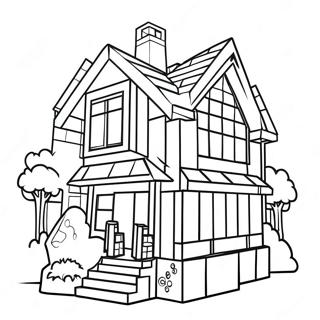 Minecraft House Coloring Pages