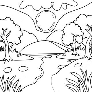 Uplifting Nature Scene Coloring Page 31764-25102