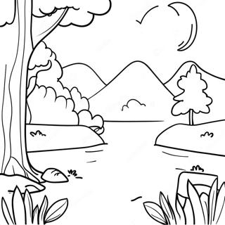 Uplifting Nature Scene Coloring Page 31764-25103