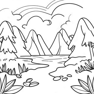 Uplifting Nature Scene Coloring Page 31764-25104