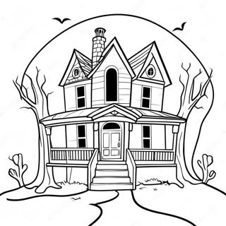 Creepy Haunted House Coloring Page 31803-25142