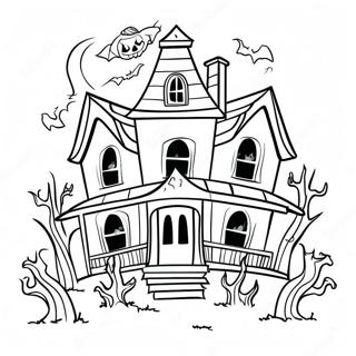 Creepy Haunted House Coloring Page 31803-25144