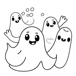 Spooky Ghosts Floating Coloring Page 31804-25158