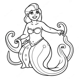 Ursula With Colorful Tentacles Coloring Page 3181-2533