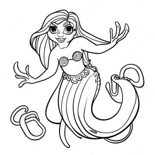 Ursula With Colorful Tentacles Coloring Page 3181-2534