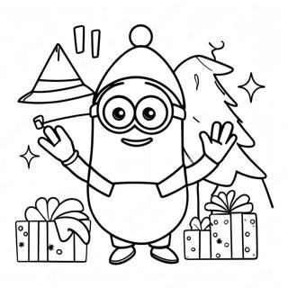 Minion Christmas Coloring Pages