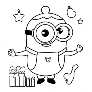 Minion Christmas Coloring Page 31823-25166