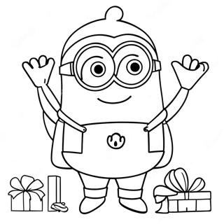 Minion Christmas Coloring Page 31823-25168