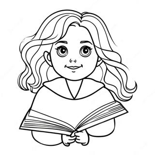 Hermione With Wand And Spellbook Coloring Page 31834-25154