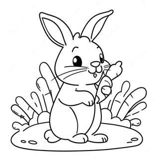 Cute Rabbit With Carrots Coloring Page 31844-25174