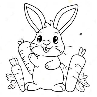 Cute Rabbit With Carrots Coloring Page 31844-25176