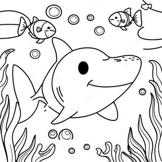 Friendly Shark Swimming Coloring Page 31874-25213