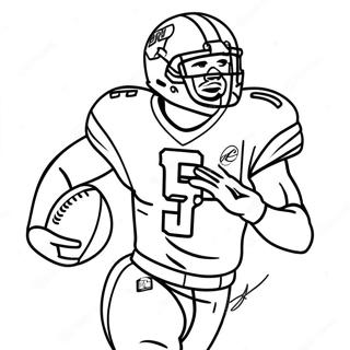 Dynamic Jalen Hurts Running Coloring Page 31884-25198